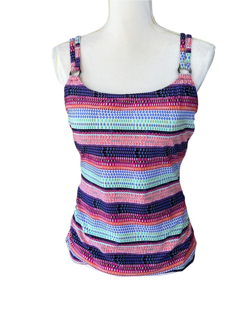 Croft & Barrow tankini, size 14, beach, summer, vacation, colorful, molded cups
